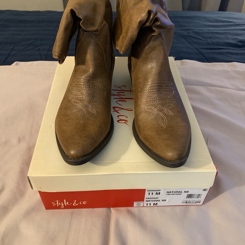 Style & Co Tan Western Boots